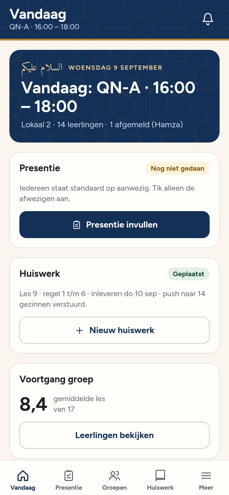 Scherm Vandaag van de docent